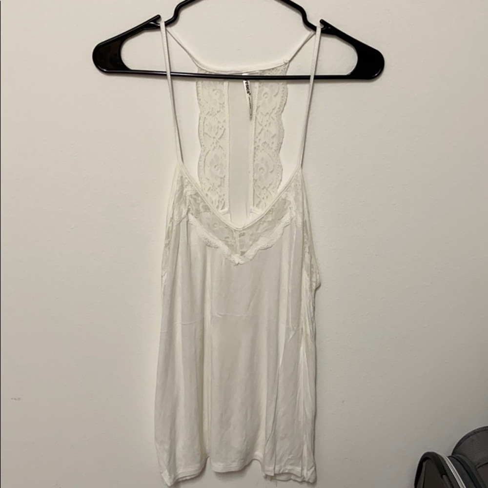 Lace white tank